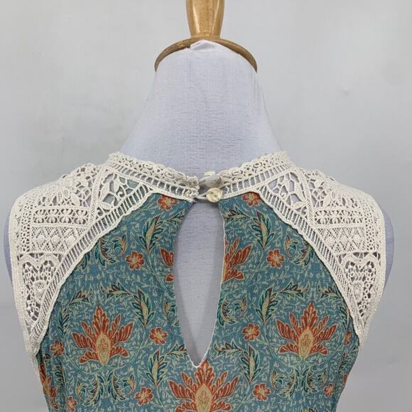 Maeve Top Womens S Small Multi Laced Eleanor Crochet Floral Lined Keyhole Blouse - Picture 7 of 14
